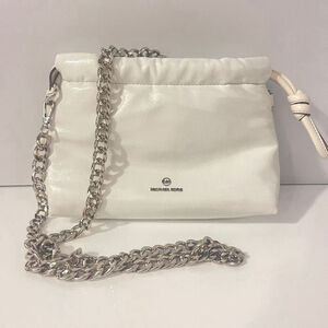 Michael Kors Lina Small Cinch Drawstring Bag Leather Optic White